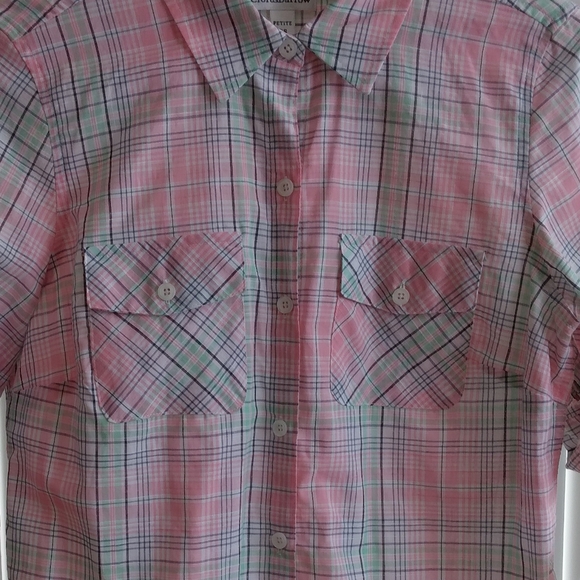 Croft & Barrow Pink Plaid Button Down Small Petite NWT - Picture 6 of 10